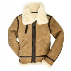 B3 Bomber Suede Leather Shearling Jacket