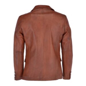 Alternative view of Womens Black Leather Car Coat