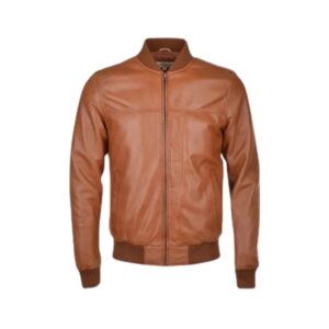Mens Brown Waxed Bomber Jacket