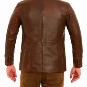 Alternative view of Men's Brown Leather Blazer