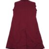 Burgundy Crest Double Breasted Long Coat for Women Back
