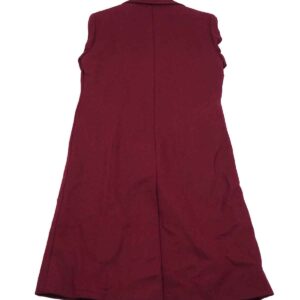 Alternative view of Burgundy Crest Double-Breasted Long Coat for Women