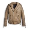 Desert Brown Waxed Biker Leather Motorbike Jacket
