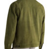 Green Suede Leather Trucker Jacket for Mens