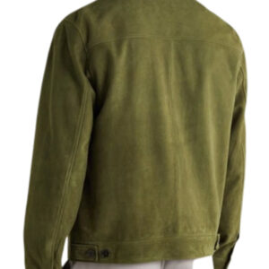 Alternative view of Men's Green Suede Leather Trucker Jacket