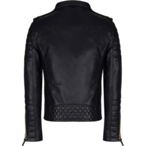 Alternative view of Black Leather Biker Jacket For Men's