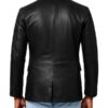 Mens Black Leather Blazer 1