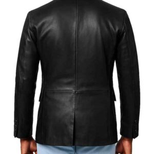 Alternative view of Men's Black Leather Blazer