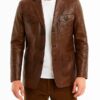 Mens Brown Leather Blazer 1