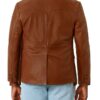Mens Brown Leather Blazer 11zon