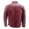 Mens Burgundy Cafe Racer Leather Jacket