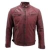 Mens Burgundy Leather Jacket