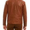 Mens Cafe Racer Retro Slim Fit Brown Leather Jacket