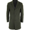 Mens Olive Green Long Wool Coat