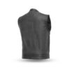 Mens Sharp Shooter Biker Black Leather Vest
