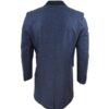 Navy Blue Long Wool Coat For Mens