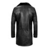 Shearling Black Leather Coat For Mens