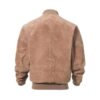 Suede Leather Brown Bomber Jacket For Mens