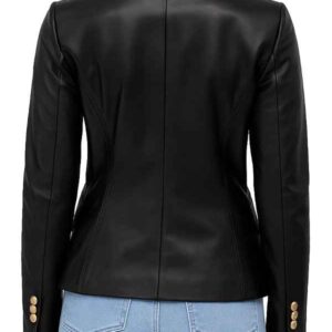 Alternative view of Women's Leather Black Blazer