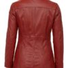 Womens Three Button Leather Blazer