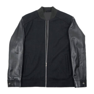 Blackridge Leather-Sleeve Varsity Jacket