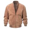 brown suede bomber leather jacket mens