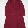 burgundy crest double breasted long coat women front