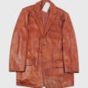 caveroft tailored leather blazer front