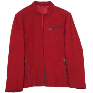 Crimson Axis Suede-Style Zip Jacket for Men
