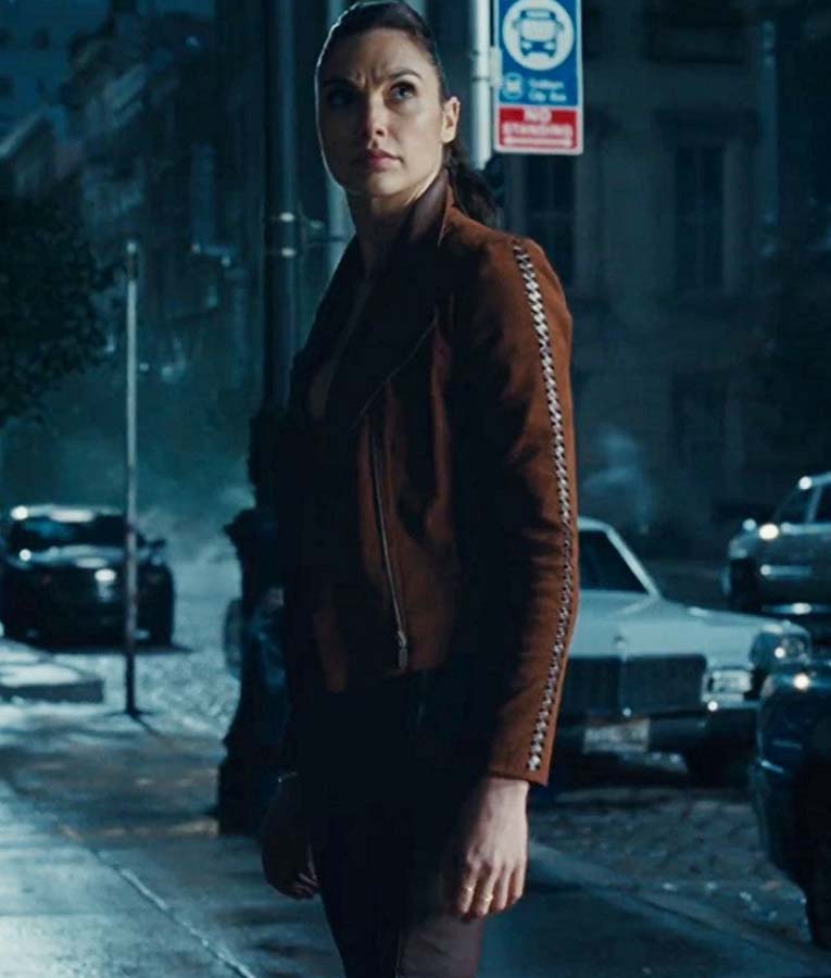Wonder Woman JL Gal Gadot Brown Jacket