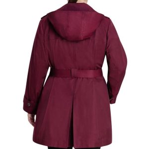 The Equalizer S02 Jennifer Ferrin Burgundy Coat - Image 3