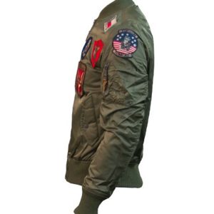 Top Gun Ma-1 Bomber Jacket With Patches - Image 3