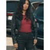 The Equalizer Liza Lapira Black Cropped Leather Jacket 300x300 1