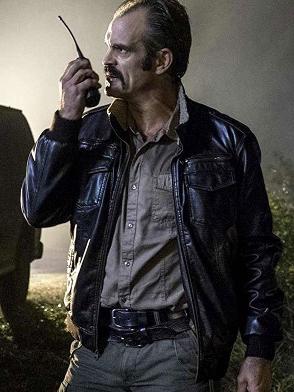 Simon The Walking Dead Black Leather Jacket