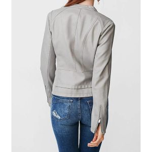 The Vampire Diaries S03 Nina Dobrev White Leather Jacket - Image 3