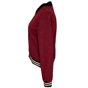 The Vampire Diaries S04 Nina Dobrev Burgundy Varsity Jacket - Image 4