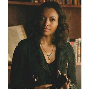 The Vampire Diaries S07 Kat Graham Blue Suede Jacket - Image 5