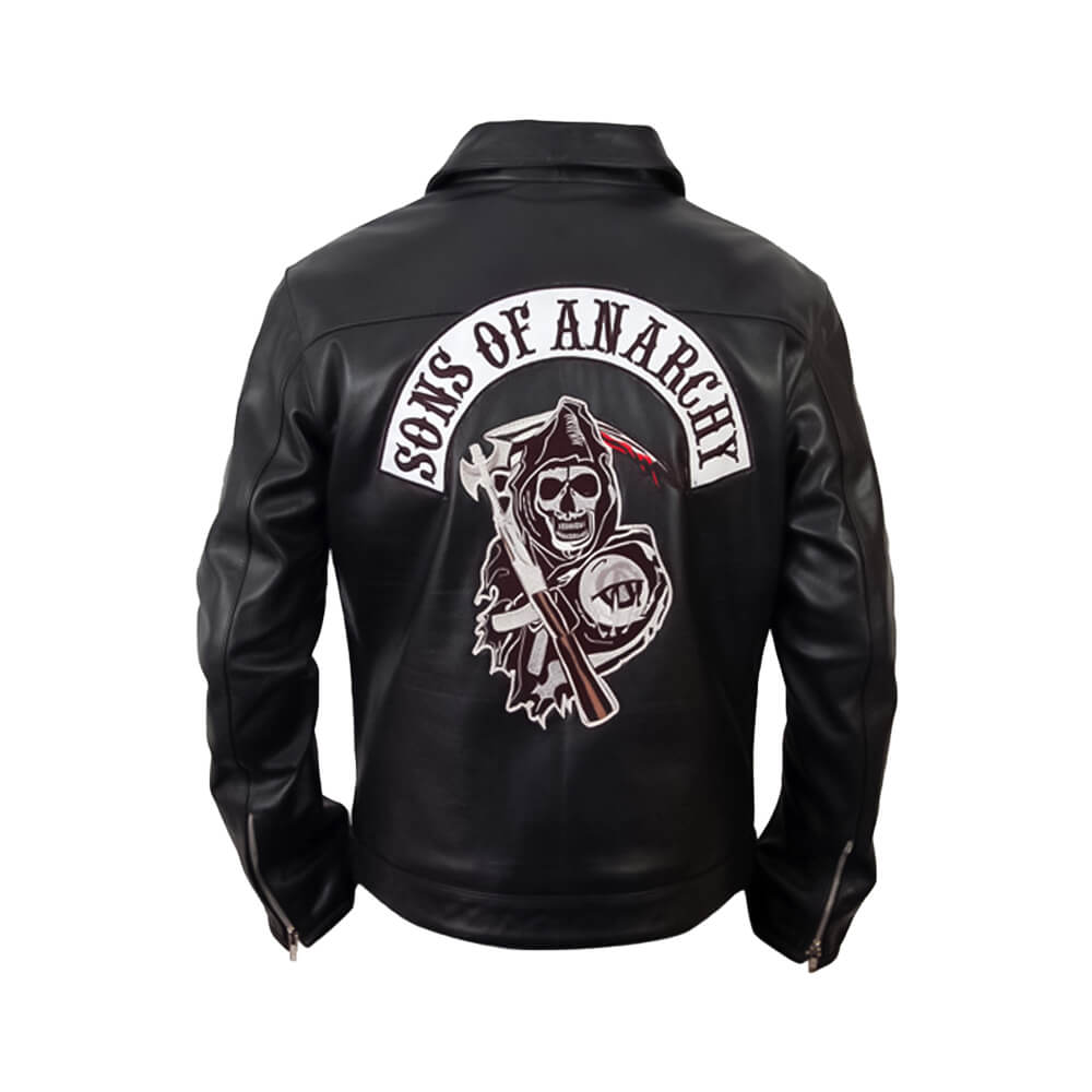 Sons Of Anarchy Black Biker Leather Jacket