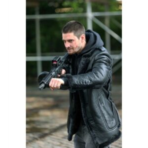 Ben Barnes Shearling Black Leather Jacket